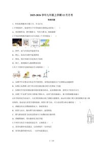 黑龙江省七台河市茄子河区铁山中心河联考2025~2026学年九年级上册12月月考物理试卷（含答案）
