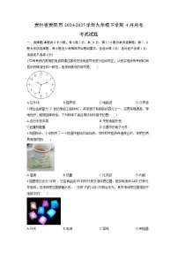 2024-2025学年贵州省贵阳市九年级下学期4月月考考试物理试卷（学生版）