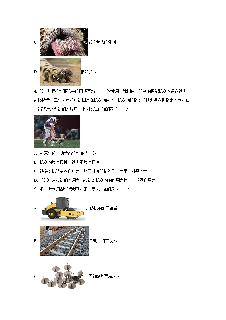 2024-2025学年湖南省长沙市雨花区八年级下学期期末考试物理试卷(学生版)第2页