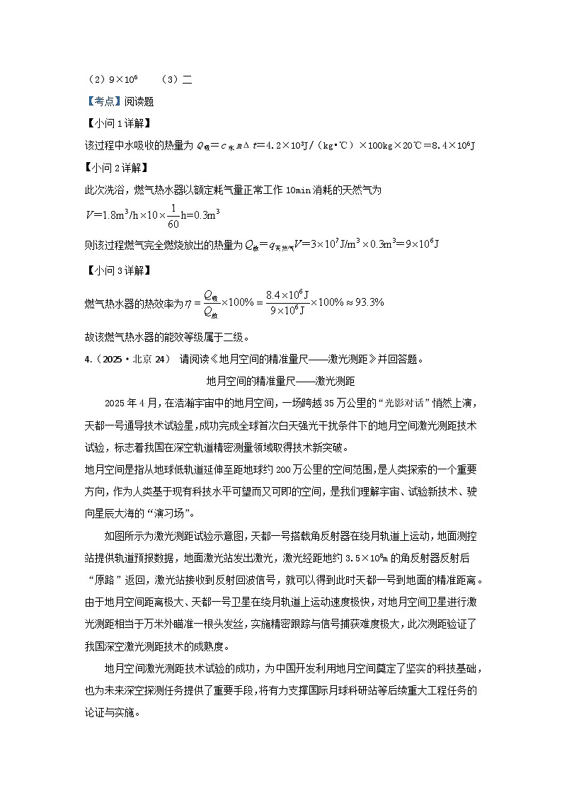 2025年各省市中考物理试卷分类汇编考点29阅读题(Word版附解析)第2页