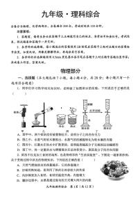 四川省资阳市安岳县2025-2026学年九年级上学期物理期末试题