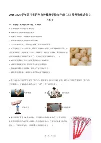 2025-2026学年四川省泸州市梓橦路学校九年级(上)月考物理(1月份)试卷(含答案)