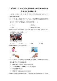 2025-2026学年广东阳江九年级上册物理开学摸底考试模拟练习卷【含解析】