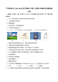 2025-2026学年广东佛山九年级上学期开学摸底考试物理模拟练习卷【含解析】