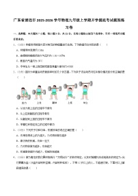 2025-2026学年广东清远九年级上学期开学摸底考试物理模拟练习卷【含解析】