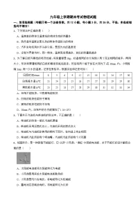 四川省资阳市2025年九年级上学期期末考试物理试题附答案