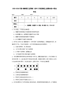 2025-2026年秋-鲁科版(五四制)初中八年级物理上册期末统一联合考试