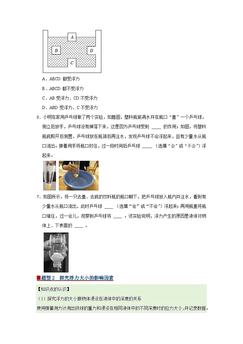 第8章 8.6 浮力 2025-2026学年八年级初中物理同步复习讲义(北师大2024)(原卷版) 第3页