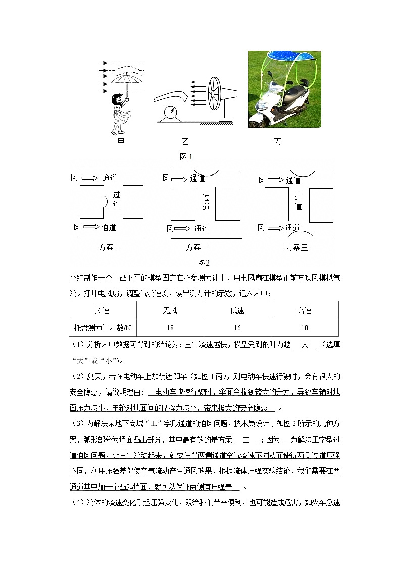 第6章第6节 液体压强与流速的关系 同步复习讲义2025-2026学年沪科版(五四学制)初中物理八年级下册(解析版)第2页