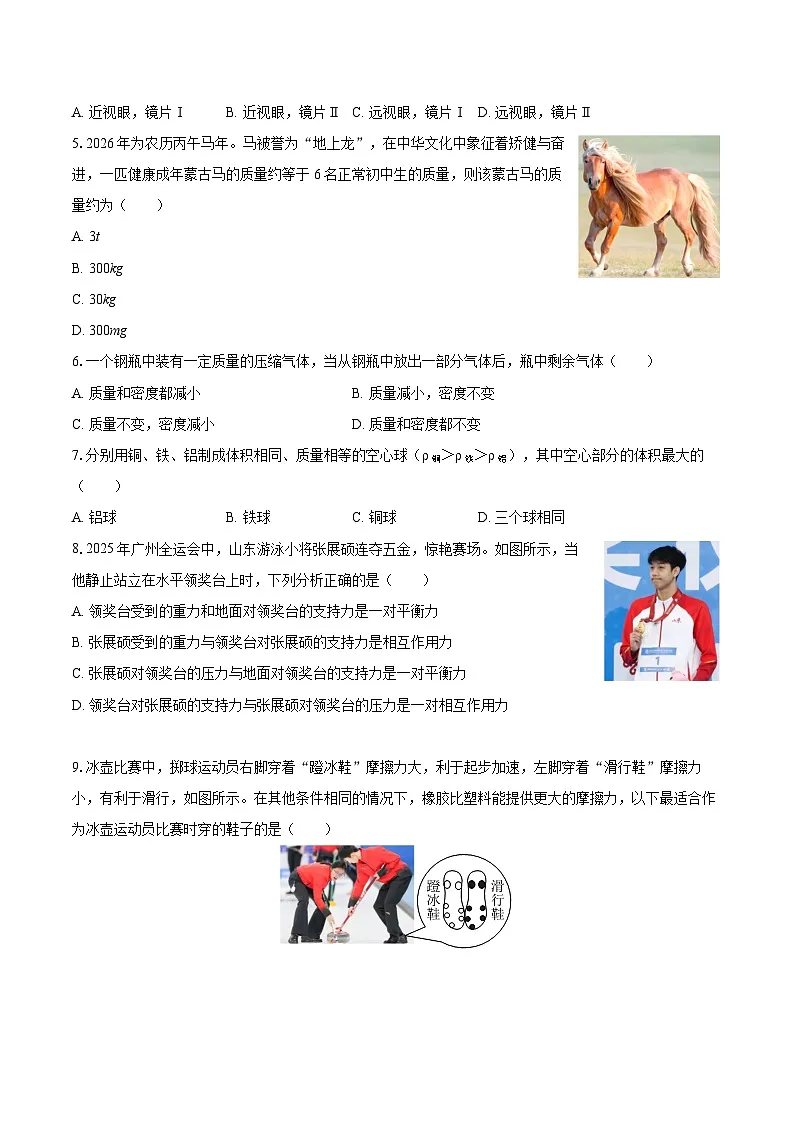 2025-2026学年山东省济南市槐荫区八年级(上)期末物理试卷-自定义类型第2页