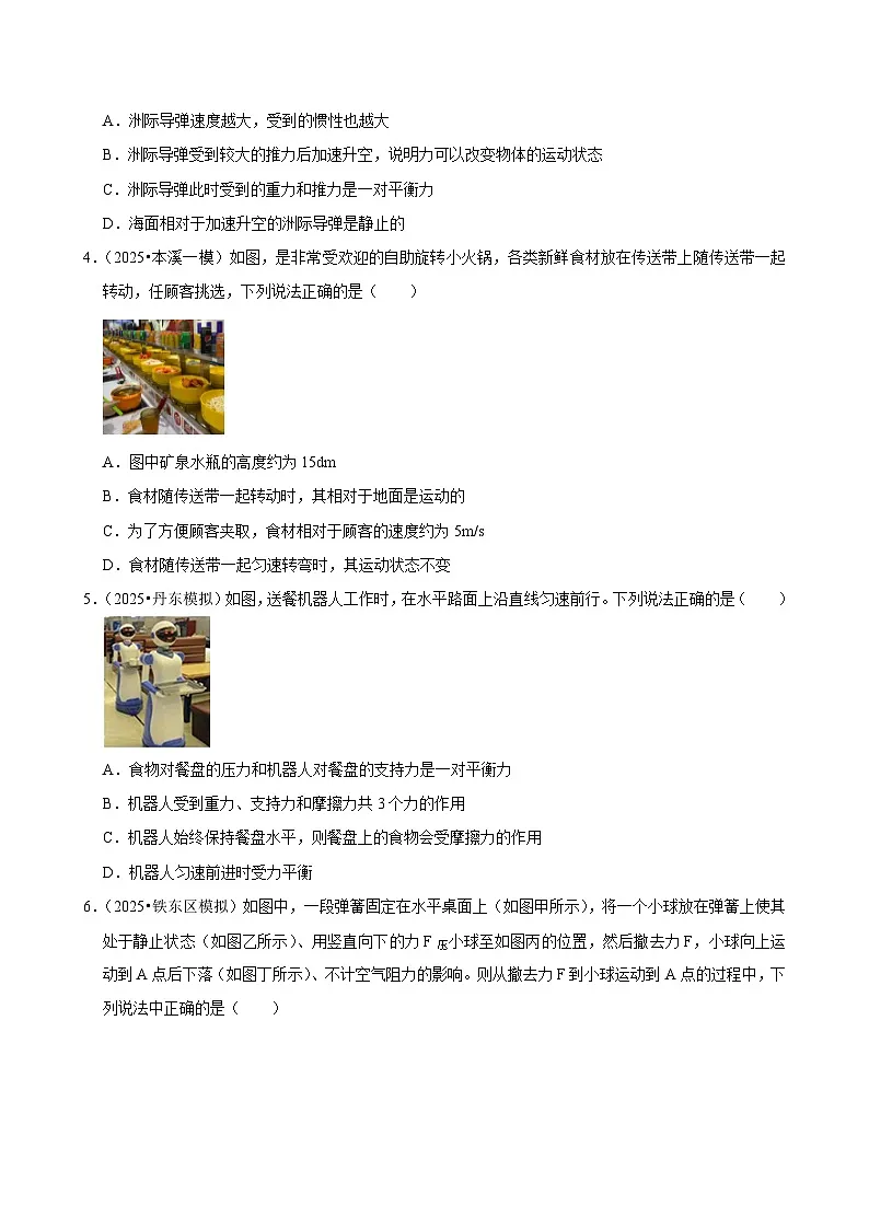 2025年辽宁省中考物理模拟试题分类精选8运动和力(Word版附解析)第2页