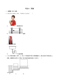 2025年福建各地市中考物理模拟题分类精选考点8  压强（Word版附解析）