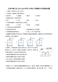 北京市顺义区2025-2026学年九年级上学期期末考试物理试题-自定义类型