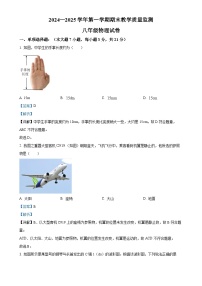 广东省惠州市惠东县八年级上学期期末统考物理试题（解析版）-A4