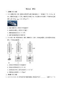 2025年宁夏各地市中考物理模拟试题分类精选考点10  浮力（Word版附解析）
