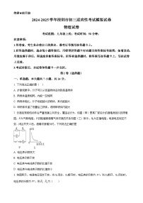 广东省深圳市九年级上学期期末适应性模拟考试物理试题（原卷版）-A4