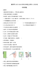 2025-2026学年重庆市九年级上学期12月月考考试物理试卷（学生版）