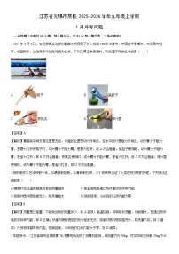 2025-2026学年江苏省无锡市某校九年级上学期1月月考物理试卷（解析版）