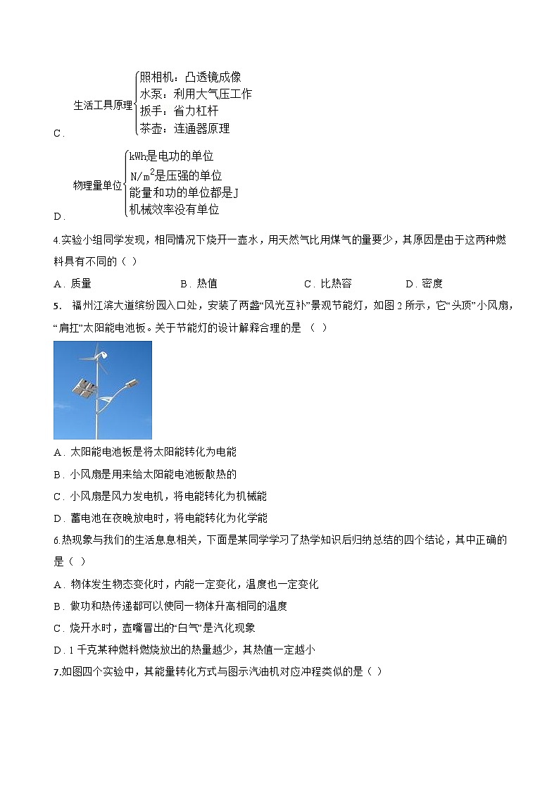 第1节 热机一课一练物理教科版(2024)初中九年级上册(无答案)第2页