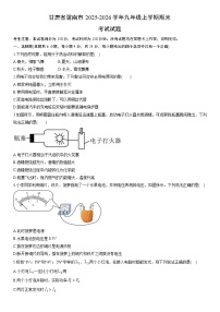 2025-2026学年甘肃省陇南市九年级上学期期末考试物理试卷（学生版）