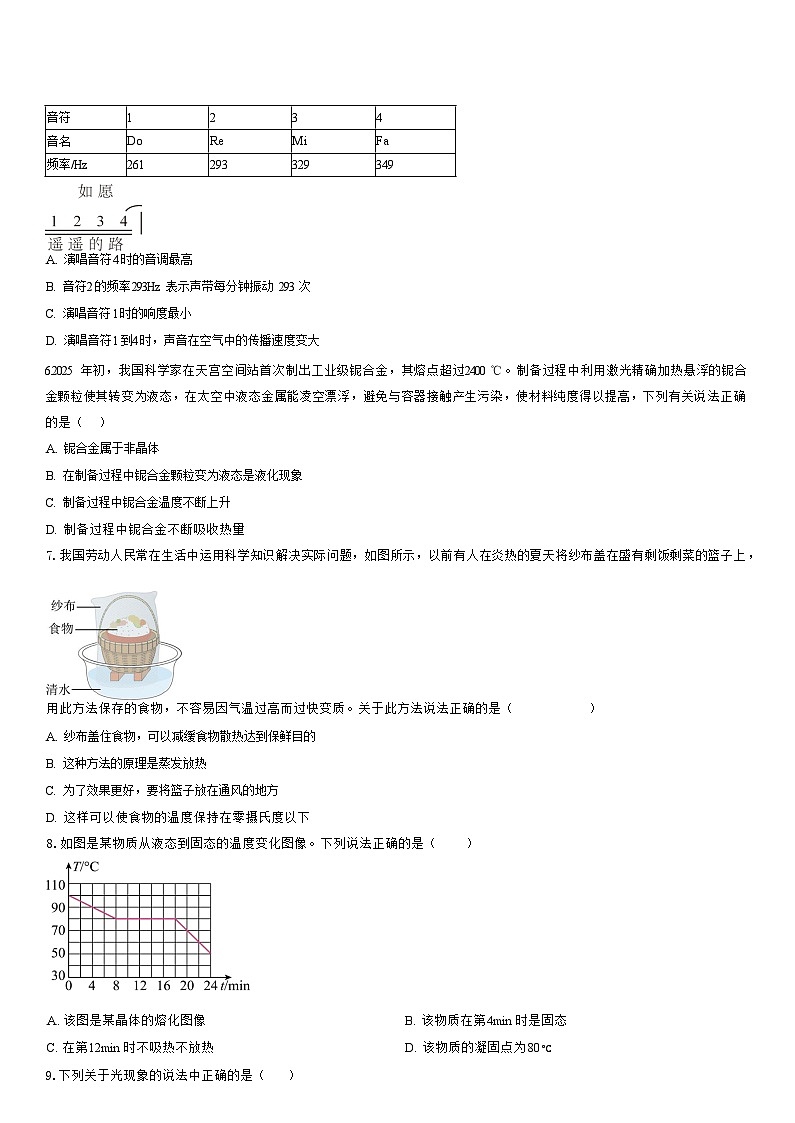 广东省广州市第八十九中学2025-2026学年八年级上学期期中考试物理试题(学生版)第2页