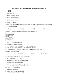 初中物理教科版（2024）九年级上册（2024）第1节 电功练习题