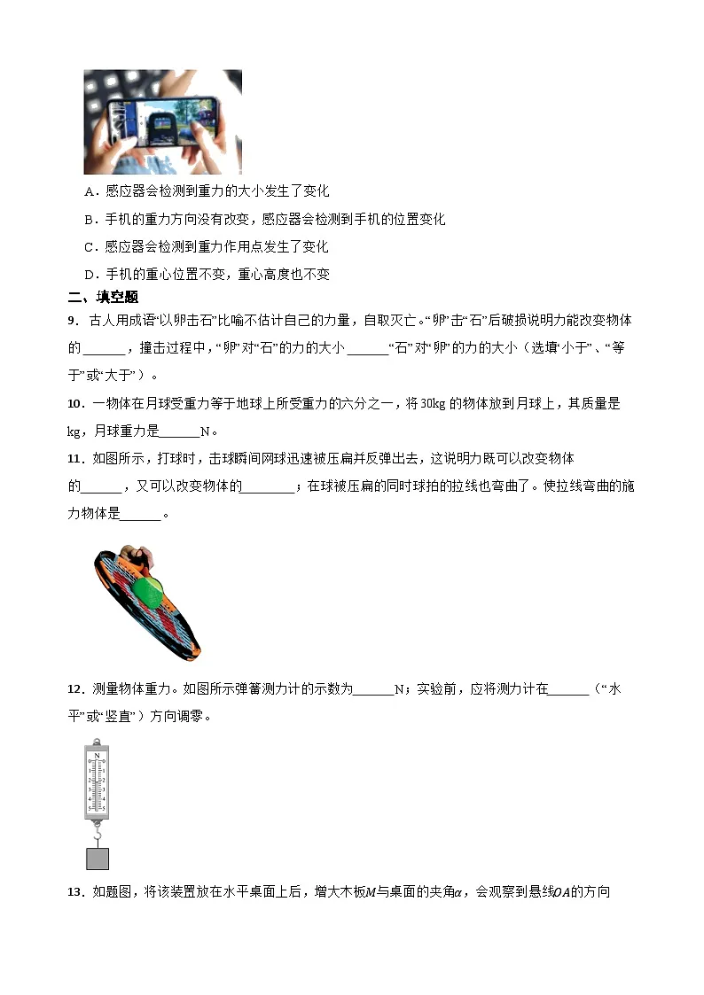 期末核心考点 力(试题)(含解析)人教版物理八年级下册第3页
