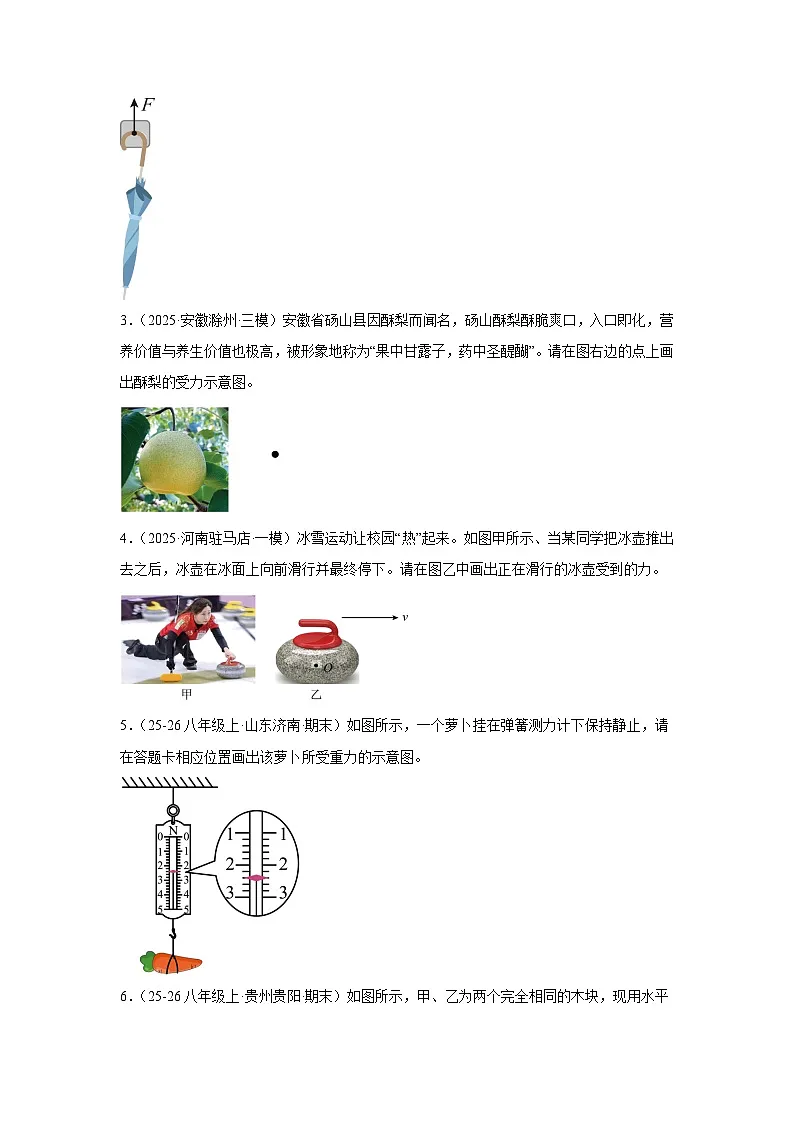 专题13-二力平衡条件(作图题)-2026中考物理解题思路突破及真题演练(含解析全国通用版)第2页