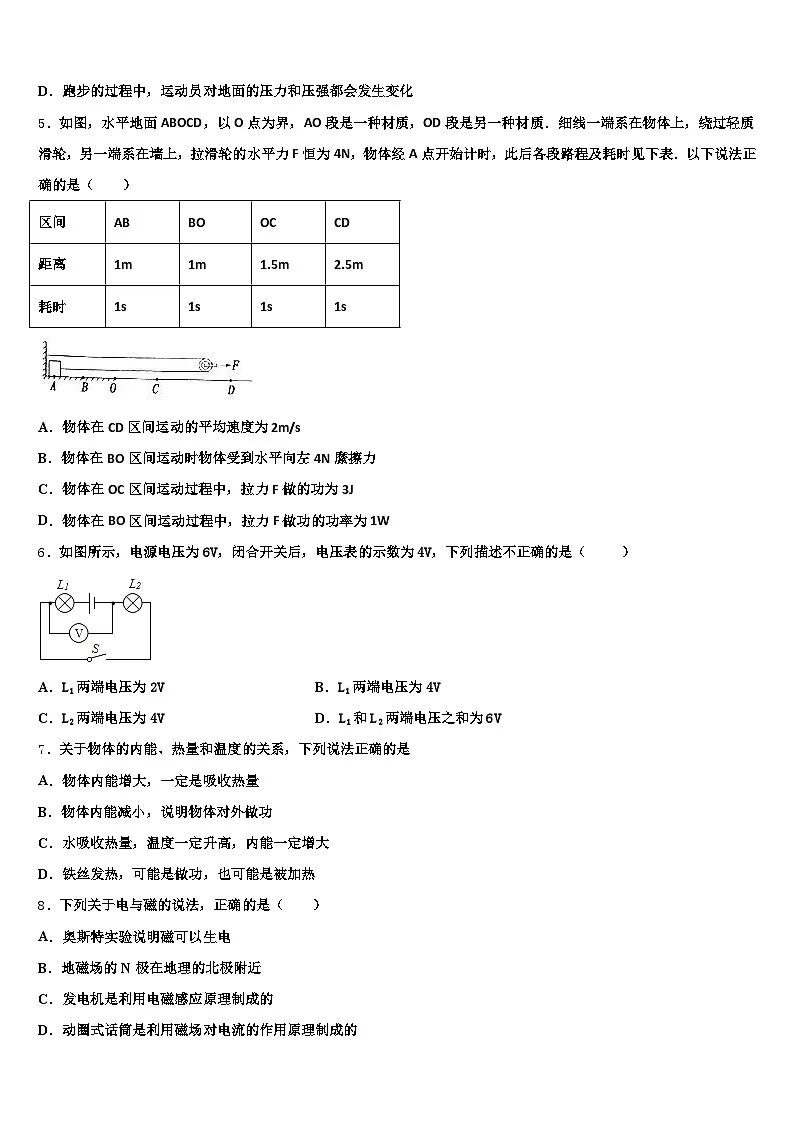 江苏省苏州市2025-2026学年中考适应性考试物理试题(含答案解析)第2页