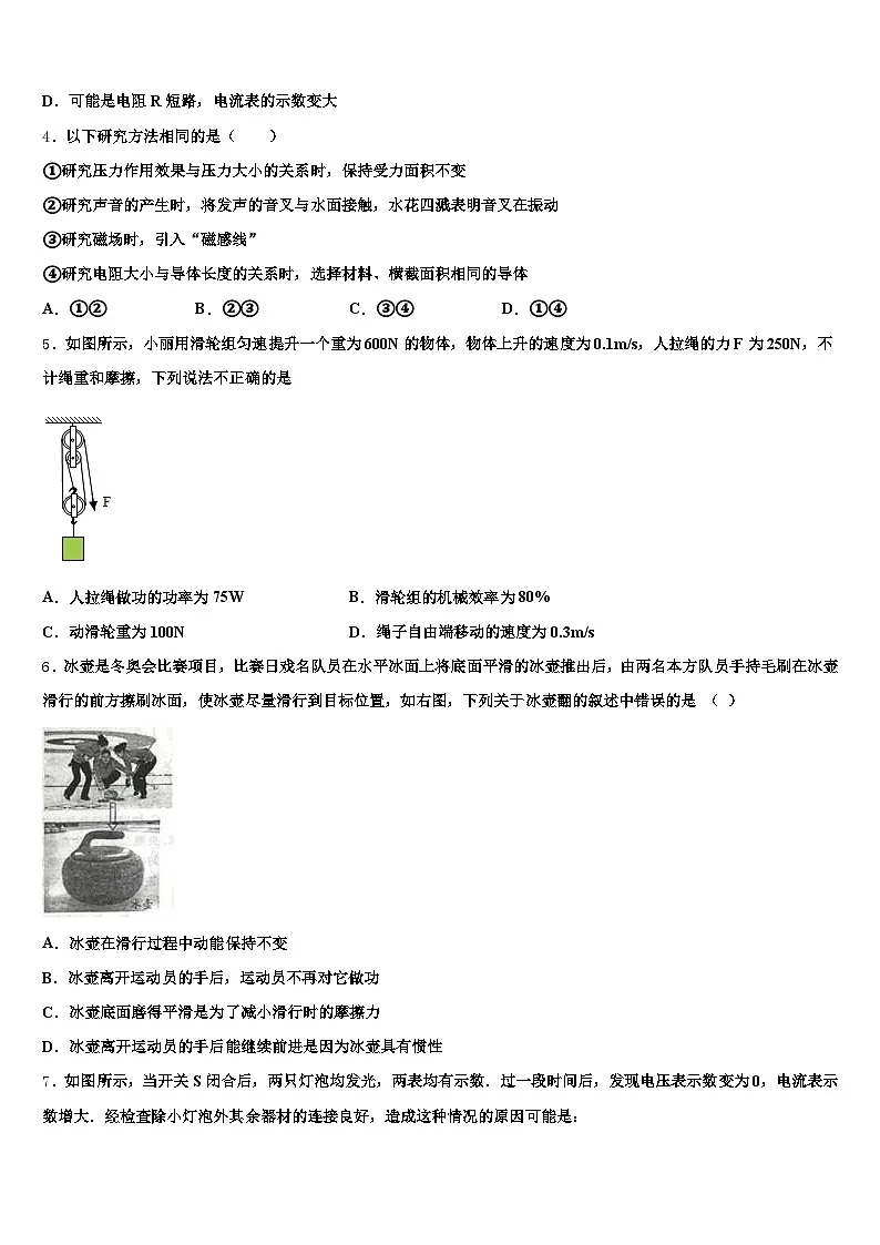 2026届贵州省安顺市初中物理毕业考试模拟冲刺卷(含答案解析)第2页