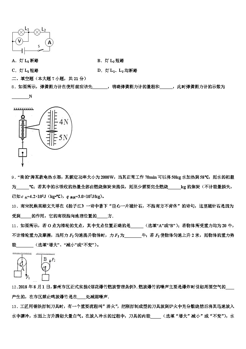 2026届贵州省安顺市初中物理毕业考试模拟冲刺卷(含答案解析)第3页