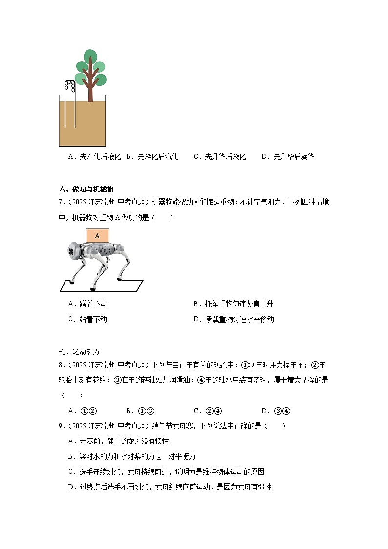 2026年江苏省常州市中考物理二轮突破-简单选择题专项训练第3页