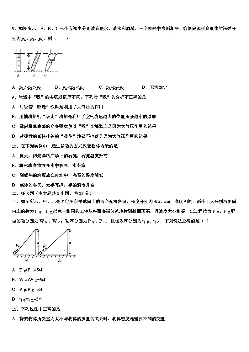2026年信阳市中考猜题物理试卷(含答案解析)第3页