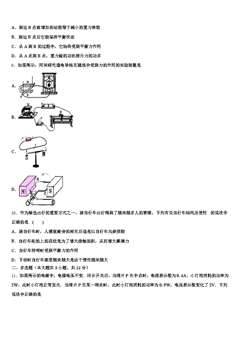 吉林省辽源市2025-2026学年中考物理模拟预测试卷(含答案解析)第3页