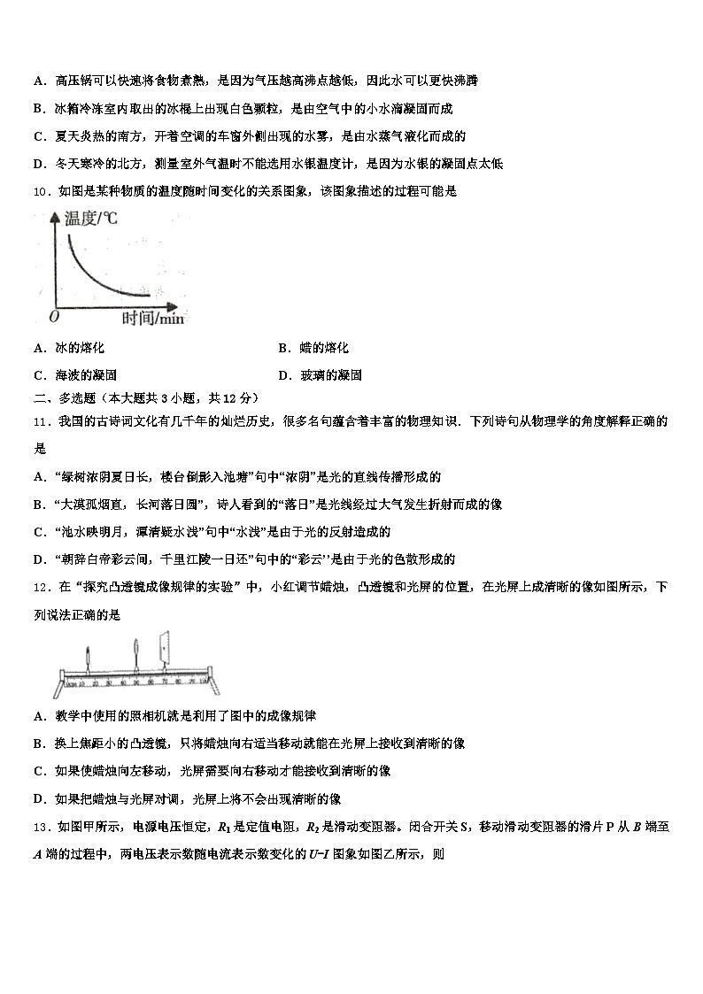 南充市2025-2026学年初中物理毕业考试模拟冲刺卷(含答案解析)第3页