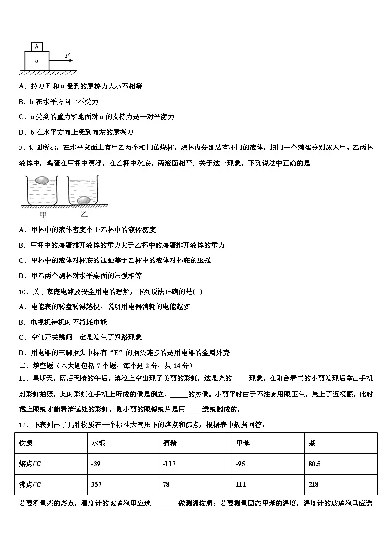 沈阳市2026年中考押题物理预测卷(含答案解析)第3页