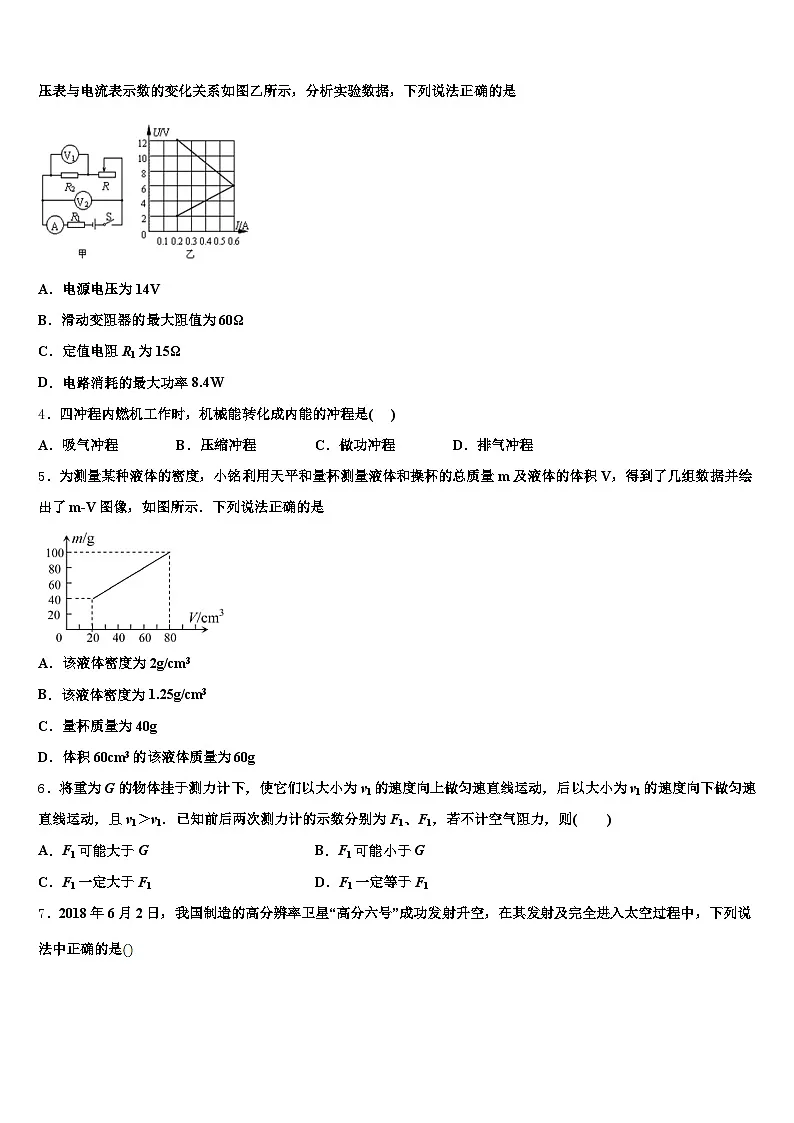 陕西省安康市2026年中考考前最后一卷物理试卷(含答案解析)第2页
