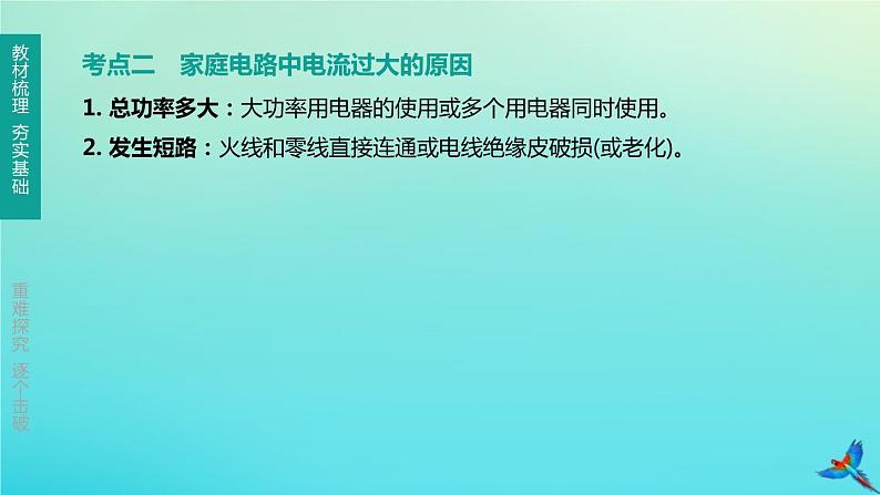 (福建专版)2020中考物理复习方案第01篇教材复习第四单元电磁学第13课时探究电路第03讲家庭用电课件06