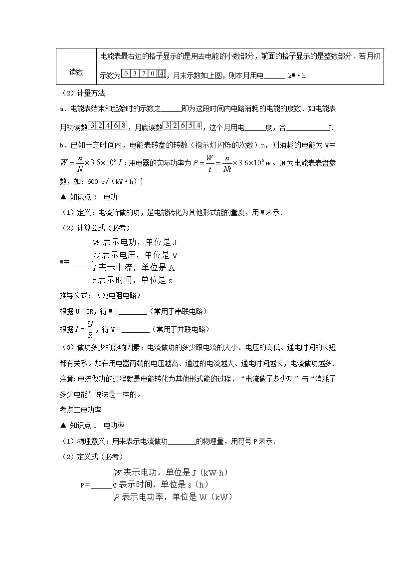 备战2020中考物理三轮复习电学精准突破专题06电功率焦耳定律2020070849502