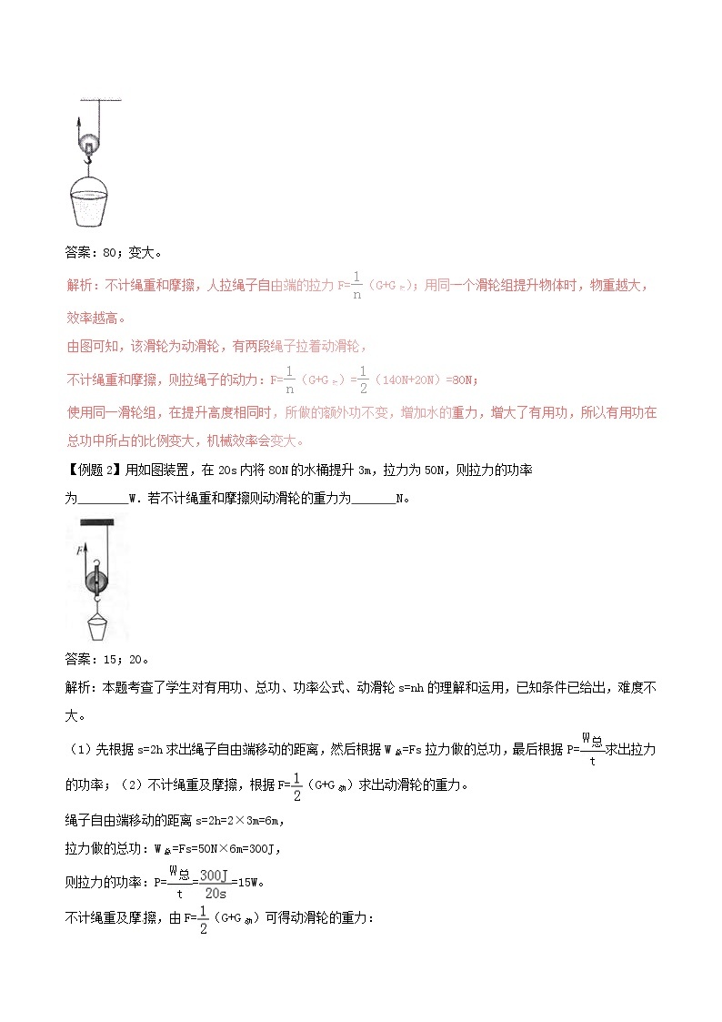 人教版2020年八年级物理下册12.2滑轮知识点突破与课时作业（含答案解析）02