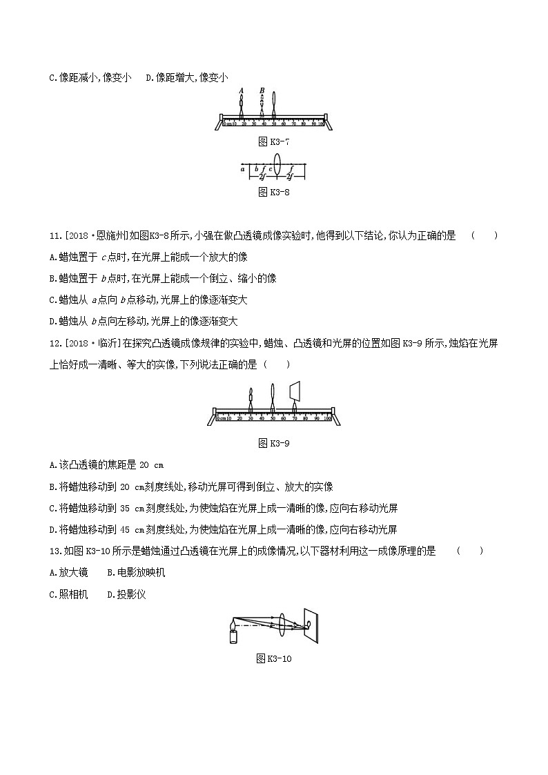 2019年中考物理一轮专项复习 第03单元 透镜及其应用课时训练(含答案)第3页