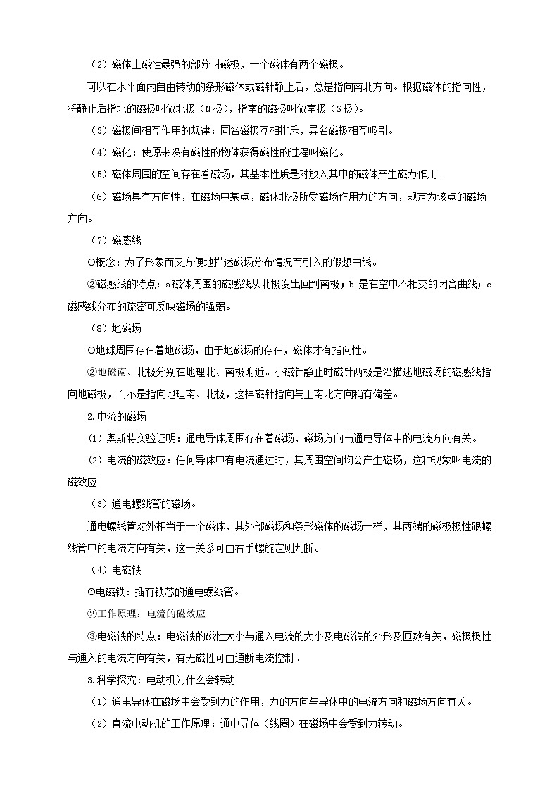 2020年滬科版物理九年級(jí)導(dǎo)學(xué)案：《第17章從指南針到磁浮列車(chē)復(fù)習(xí)》（含答案）第2頁(yè)