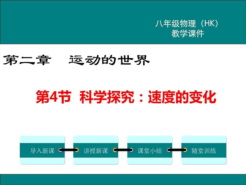 沪科版物理八年级上册:2.4《科学探究:速度的变化》课件01