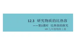 12.3研究物质的比热容——第1课时  比热容的探究 练习课件