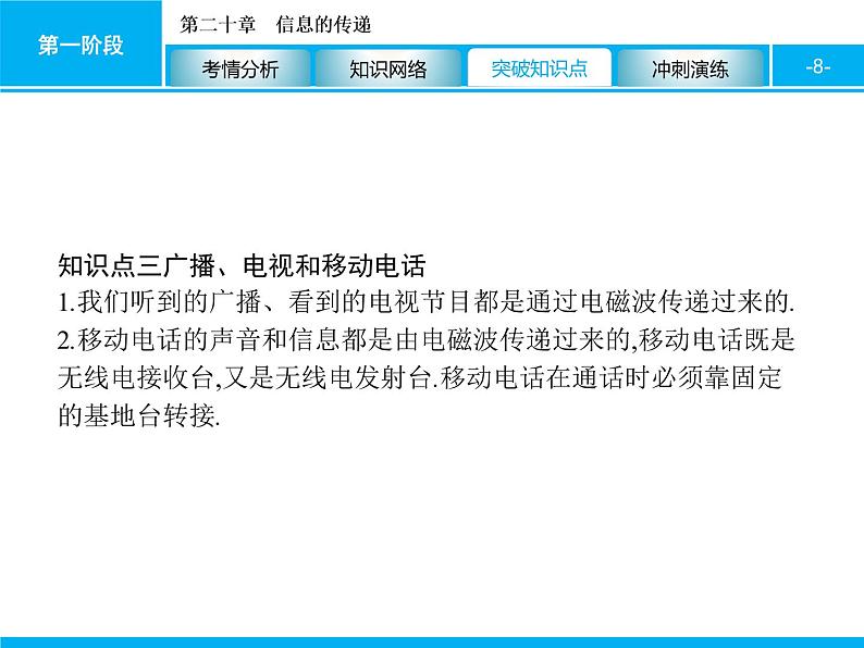 2020届中考物理总复习课件:第二十章 信息的传递 (共28张PPT)08