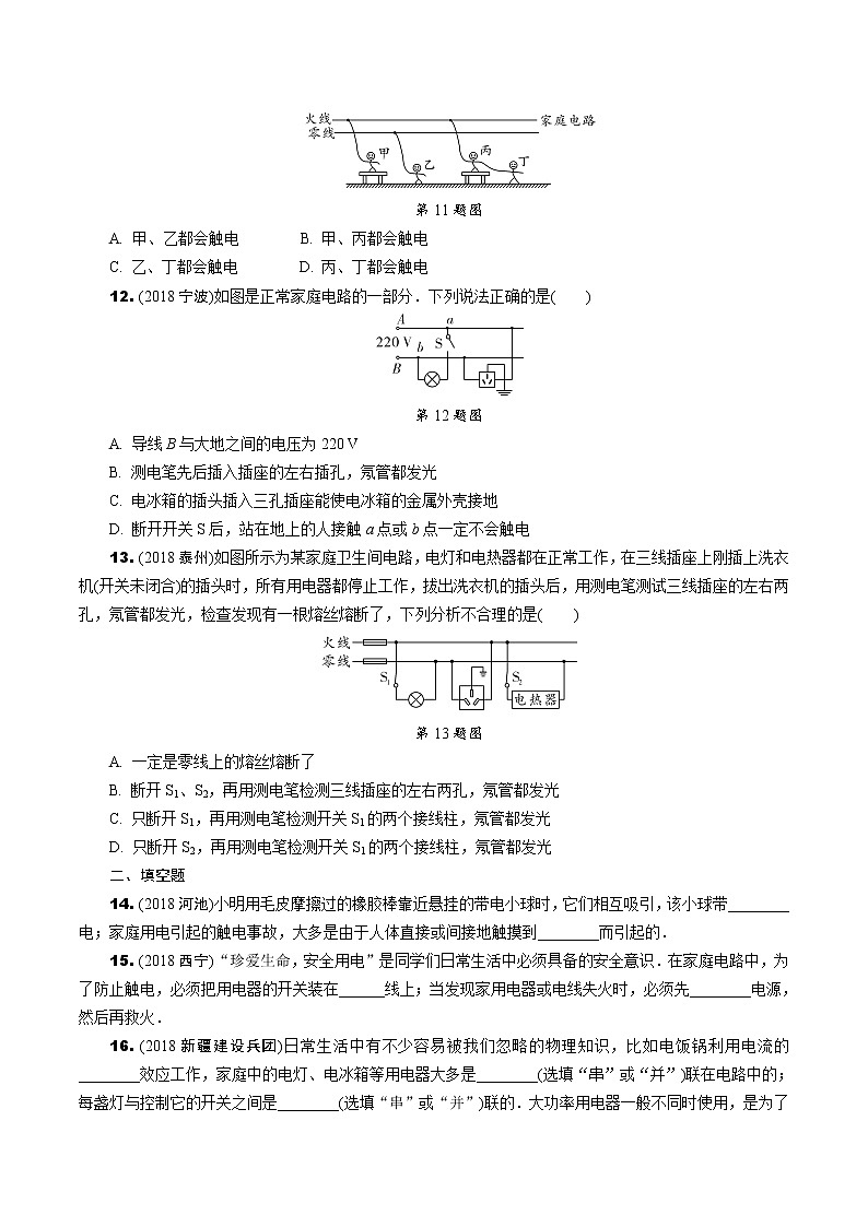 中考复习真题汇编专项复习 生活用电(有详解答案)03