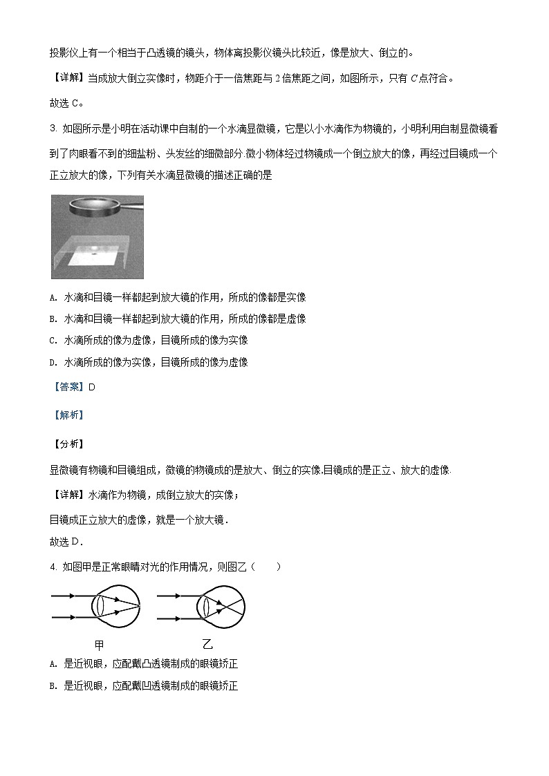 精品解析：人教版八年級物理上冊第五章 透鏡及其應(yīng)用單元復(fù)習(xí)題（解析版）第2頁