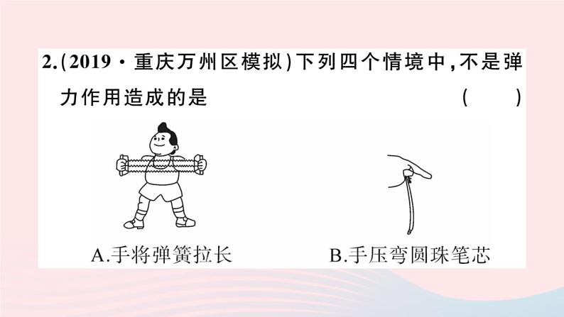 2019秋八年级物理全册第六章熟悉而陌生的力第三节弹力与弹簧测力计习题课件(新版)沪科版03