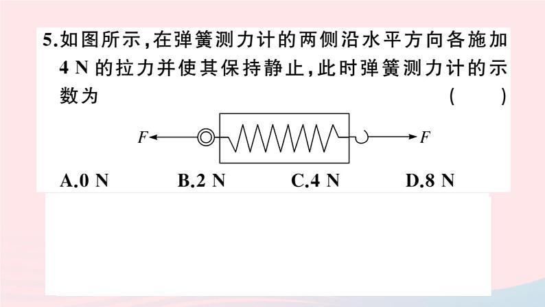2019秋八年级物理全册第六章熟悉而陌生的力第三节弹力与弹簧测力计习题课件(新版)沪科版07