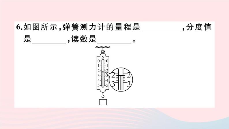 2019秋八年级物理全册第六章熟悉而陌生的力第三节弹力与弹簧测力计习题课件(新版)沪科版08